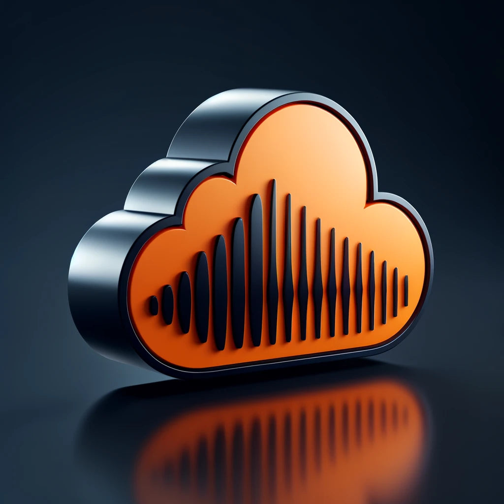 Marketing service for SoundCloud users. The Image shows an orange cloud with sound waves, representing the logo of SoundCloud. 