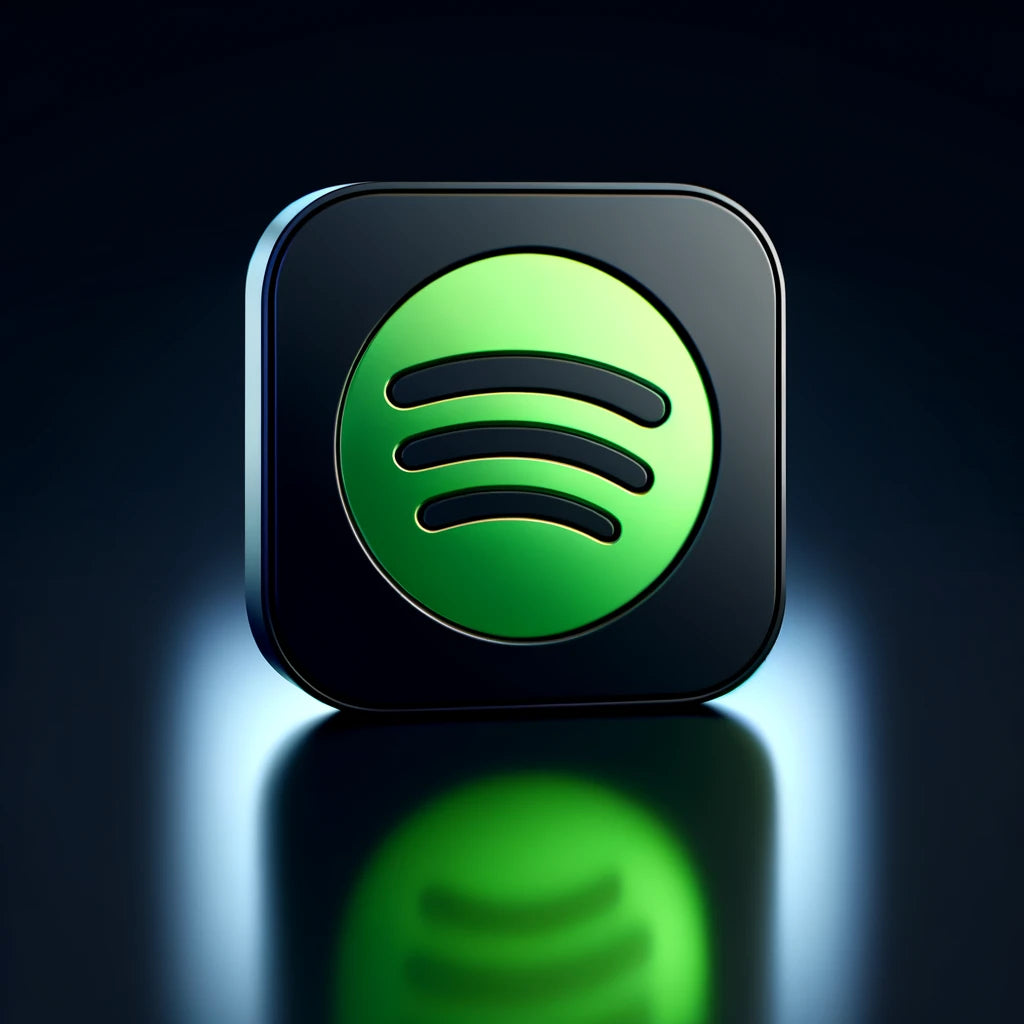 Marketing service for Spotify users. The image shows an icon of the logo on black background. 